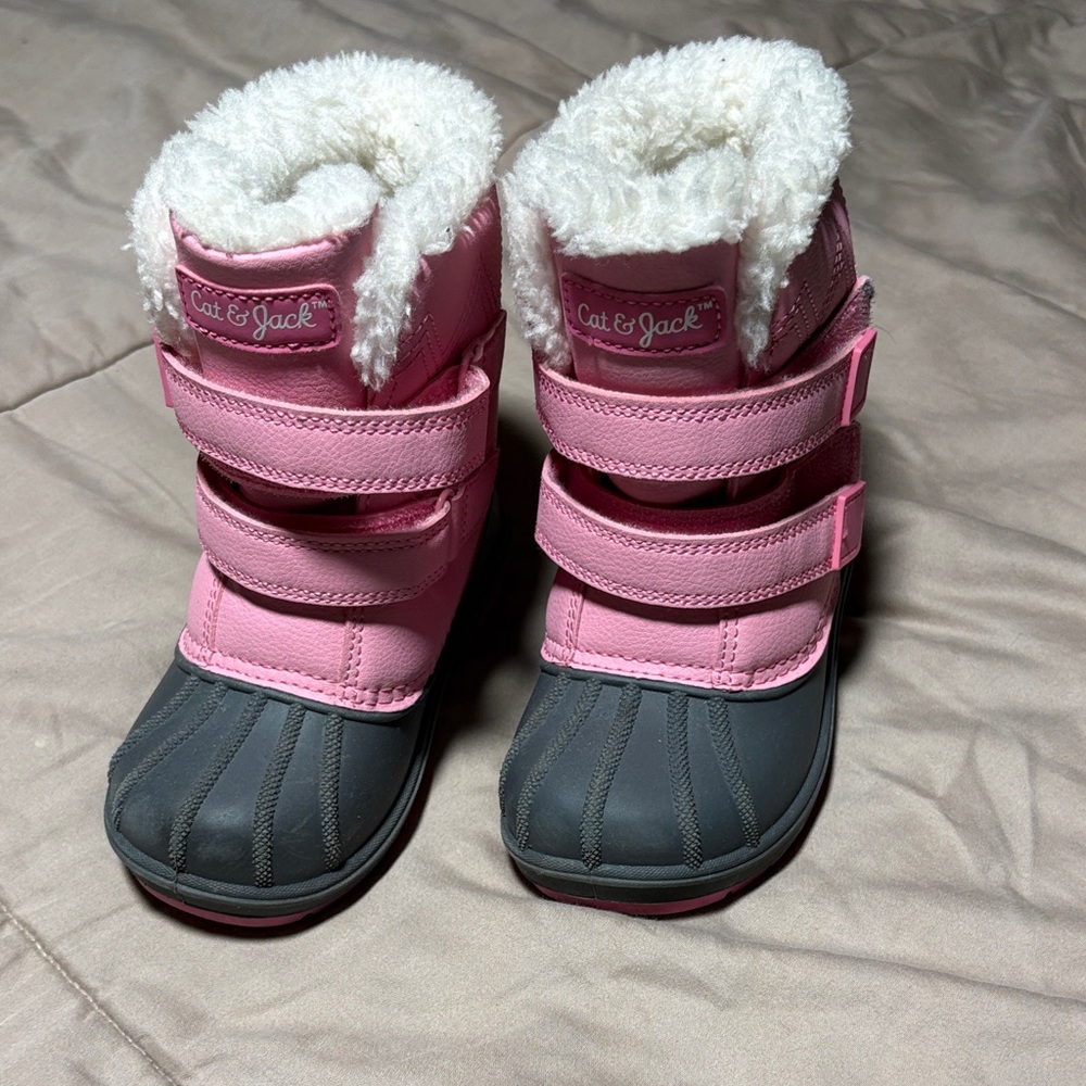Cat & Jack Pink and Gray Snow Boots